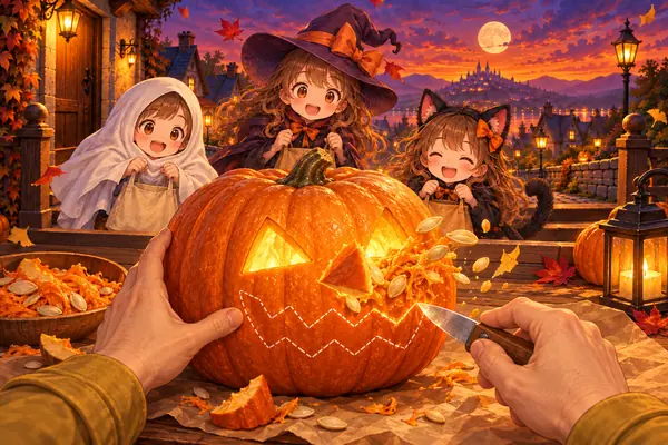 くりぬけ!ハロウィンかぼちゃ彫り