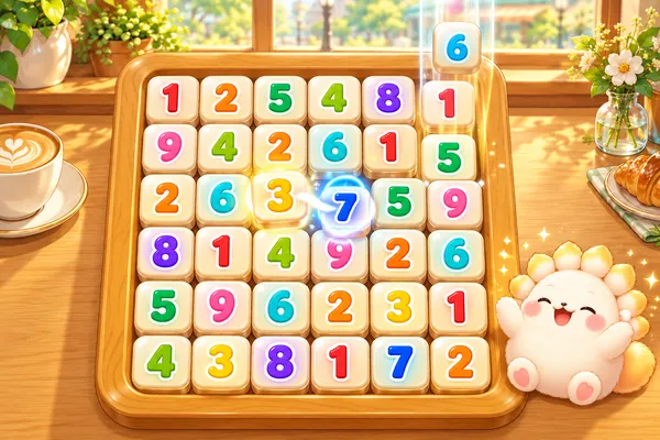 足して10でポンッ!数字タイルけし ~トーマルのひと休みめぐり~