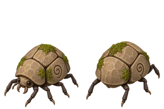 苔灯りの遺跡に登場する甲殻虫のゲーム内イラスト