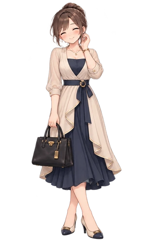 靴、服、バッグを贈った女の子