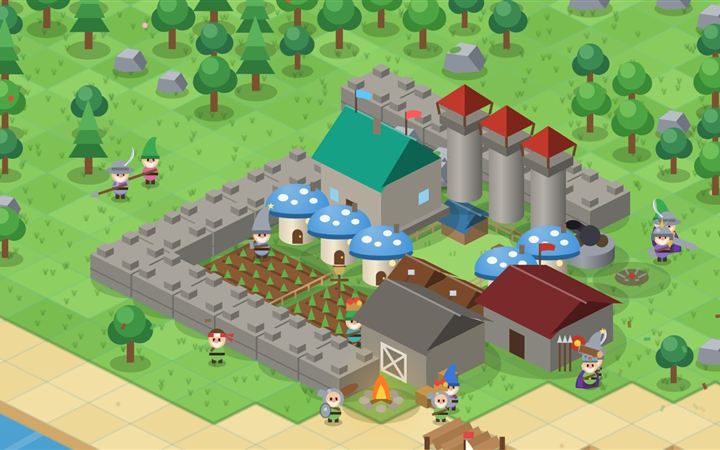 こびとたちが暮らす島のゲーム画面