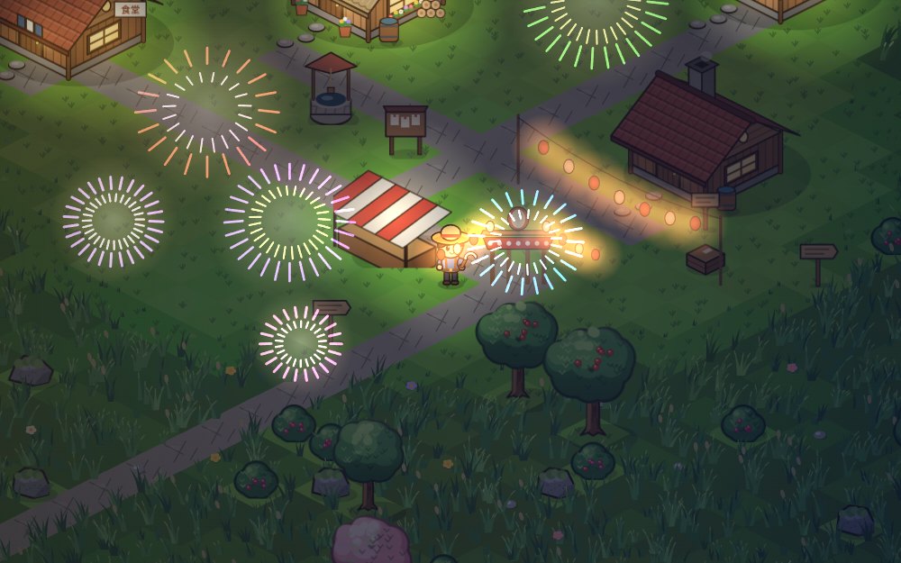 頑張った日には、みんなでお祭りのゲーム画面