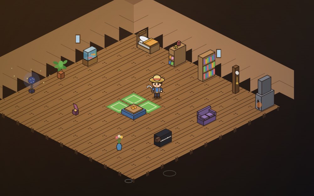 帰ってきたくなる部屋を作ろうのゲーム画面
