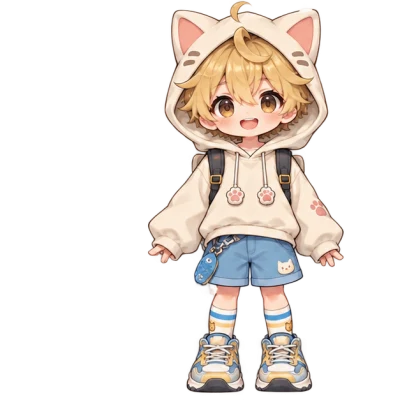 猫パーカーのアバター