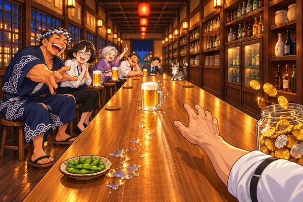 シャーッと一直線！ジョッキすべらせ酒場