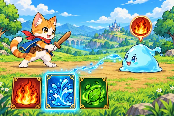 こねこ剣士のぞくせいカードバトル