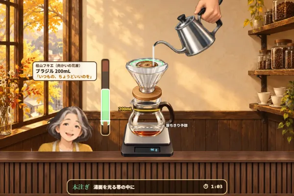 蒸らして、注いで、ぴたっと！ハンドドリップ