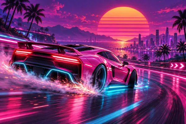 ネオン・ドリフトのゲーム画面