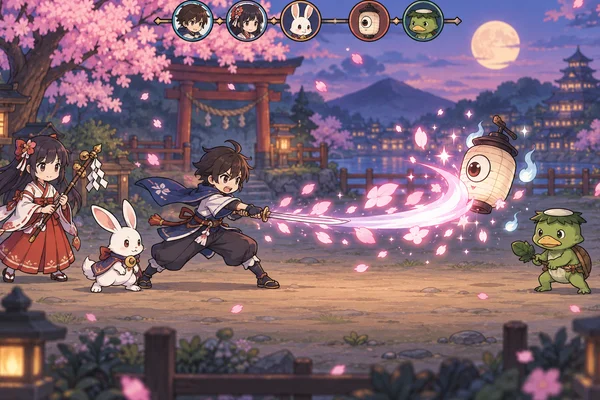 妖と戦う和風RPG「桜月奇譚」