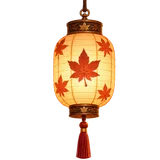 舞台を照らす紅葉の灯籠