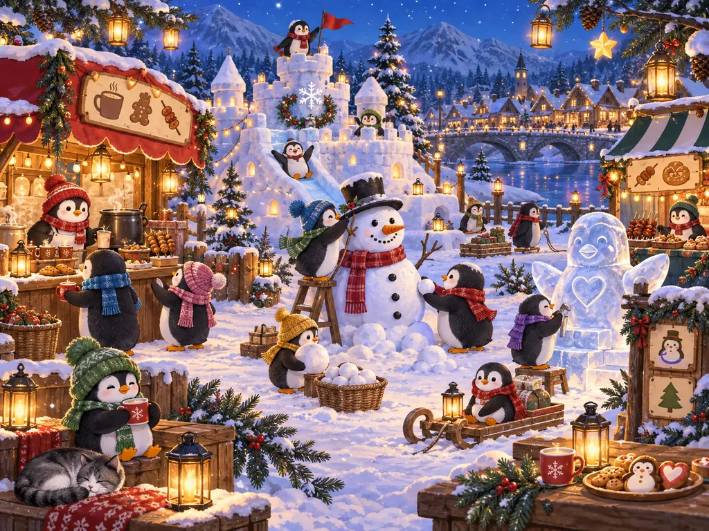 雪まつりの場面
