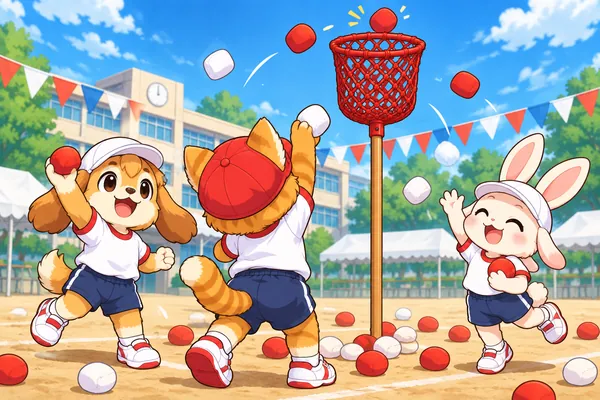 運動会の玉入れ