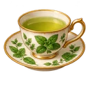 緑の葉の茶器