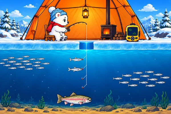 しろくまのワカサギ釣り