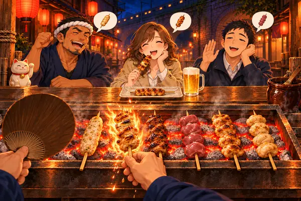 うまい！炭火の焼き鳥屋台